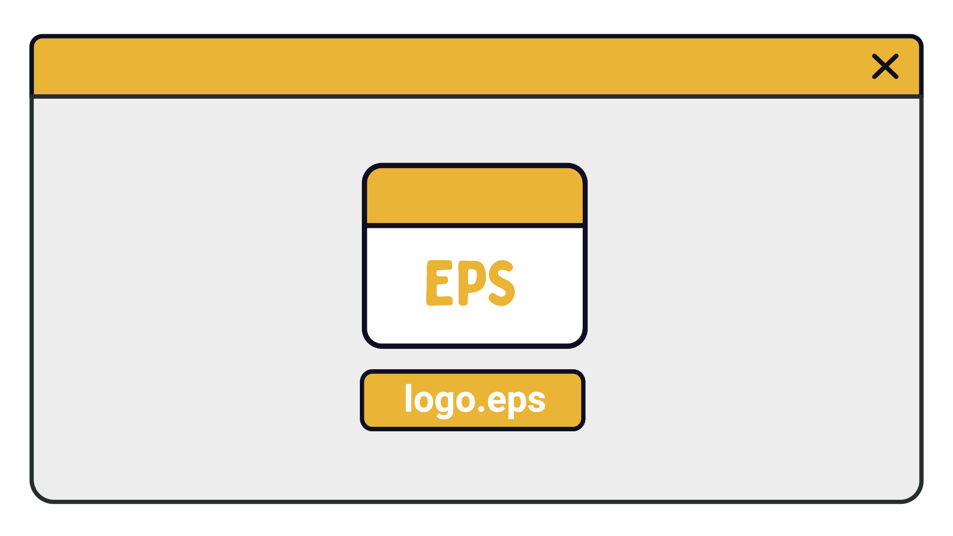 A computer screen window with an EPS file open labelled 'logo.eps'
