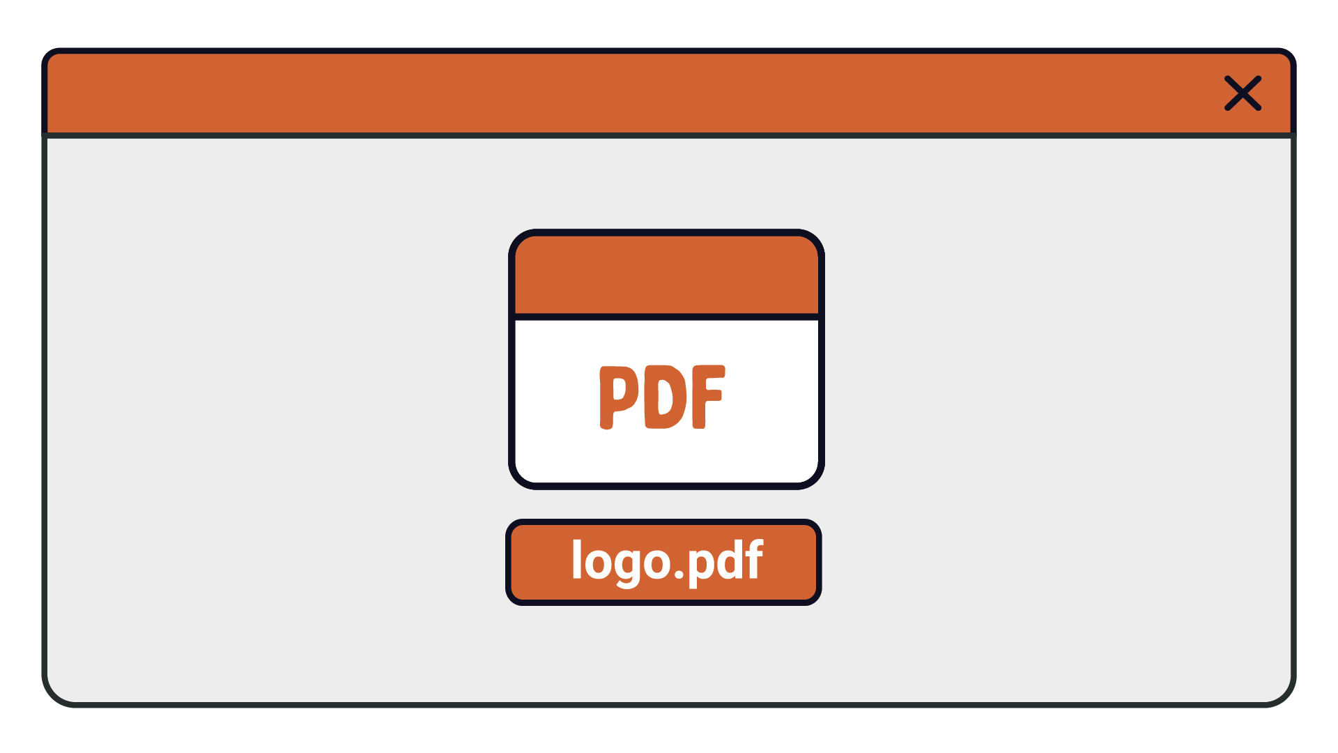 A computer screen window with an PDF file open labelled 'logo.pdf'