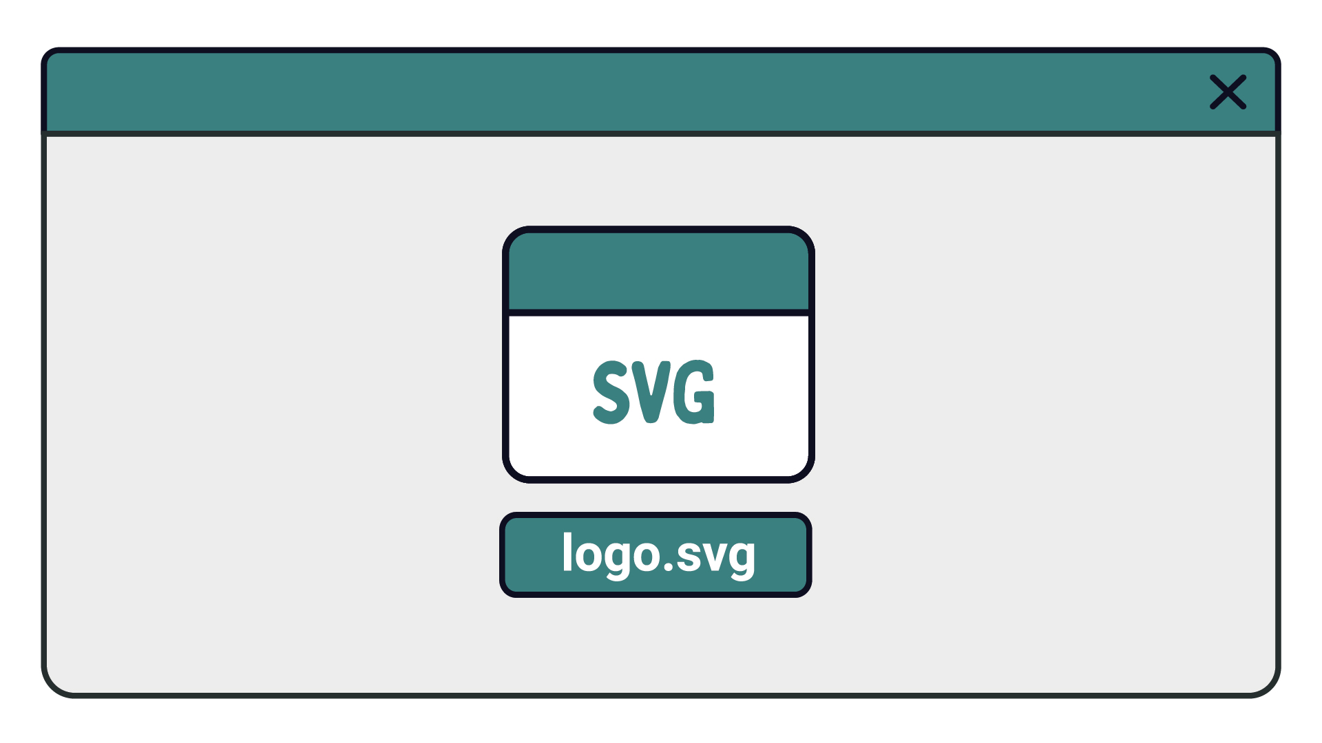 A computer screen window with an SVG file open labelled 'logo.svg'