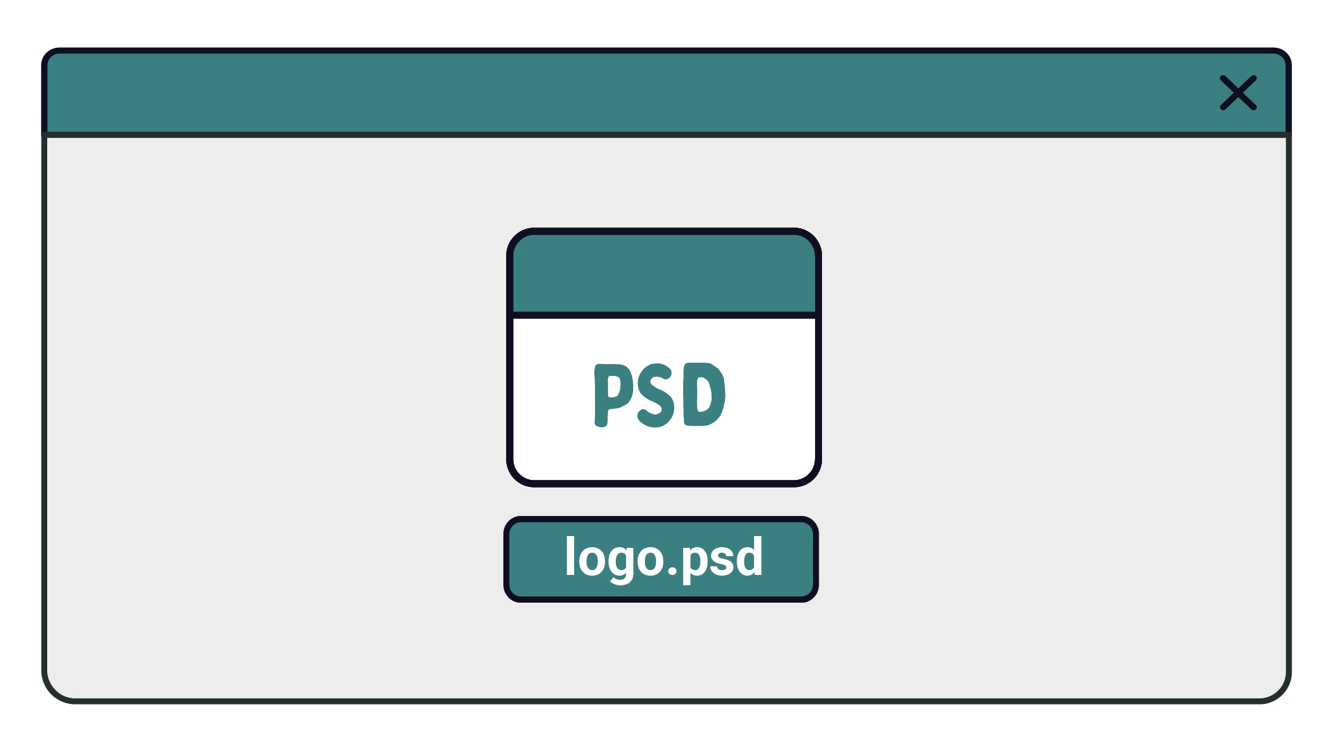 A computer screen window with an Photoshop file open labelled 'logo.psd'