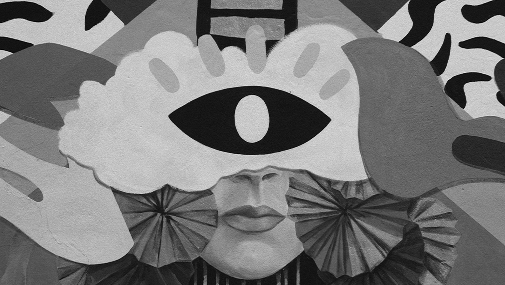 mural with face and eye