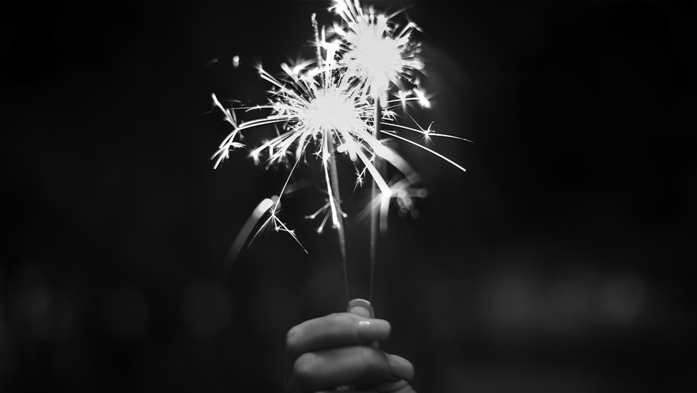 fireworks and hand