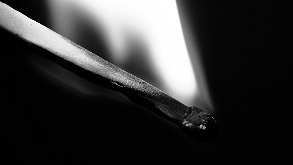 matchstick on fire