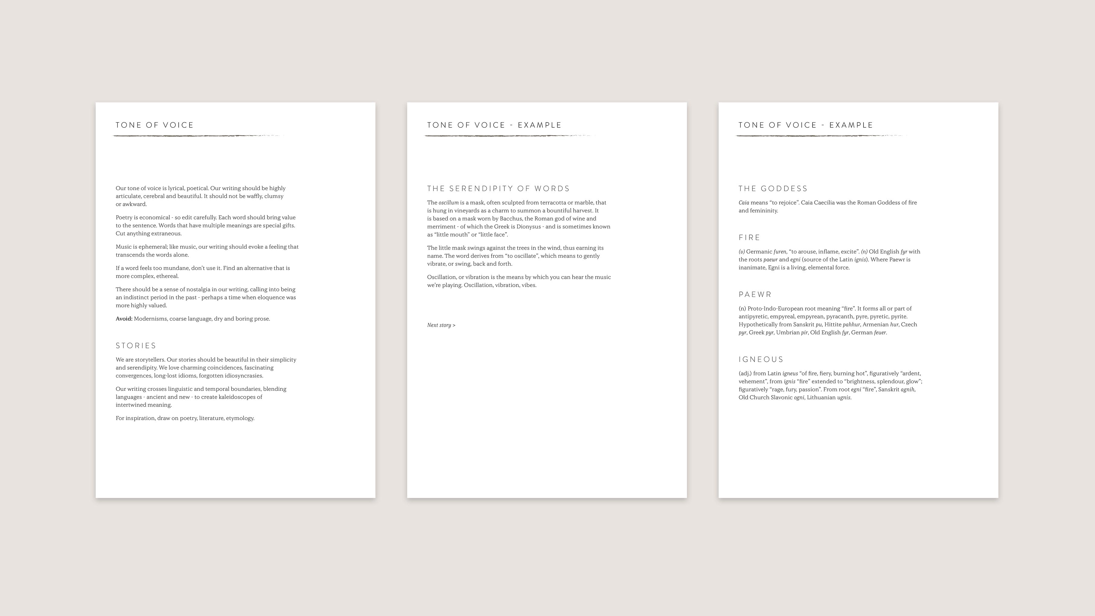 Caia tone of voice documents