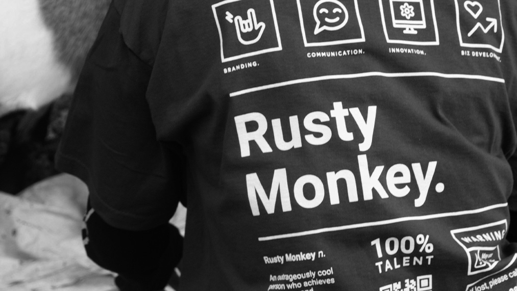 rusty monkey t-shirt