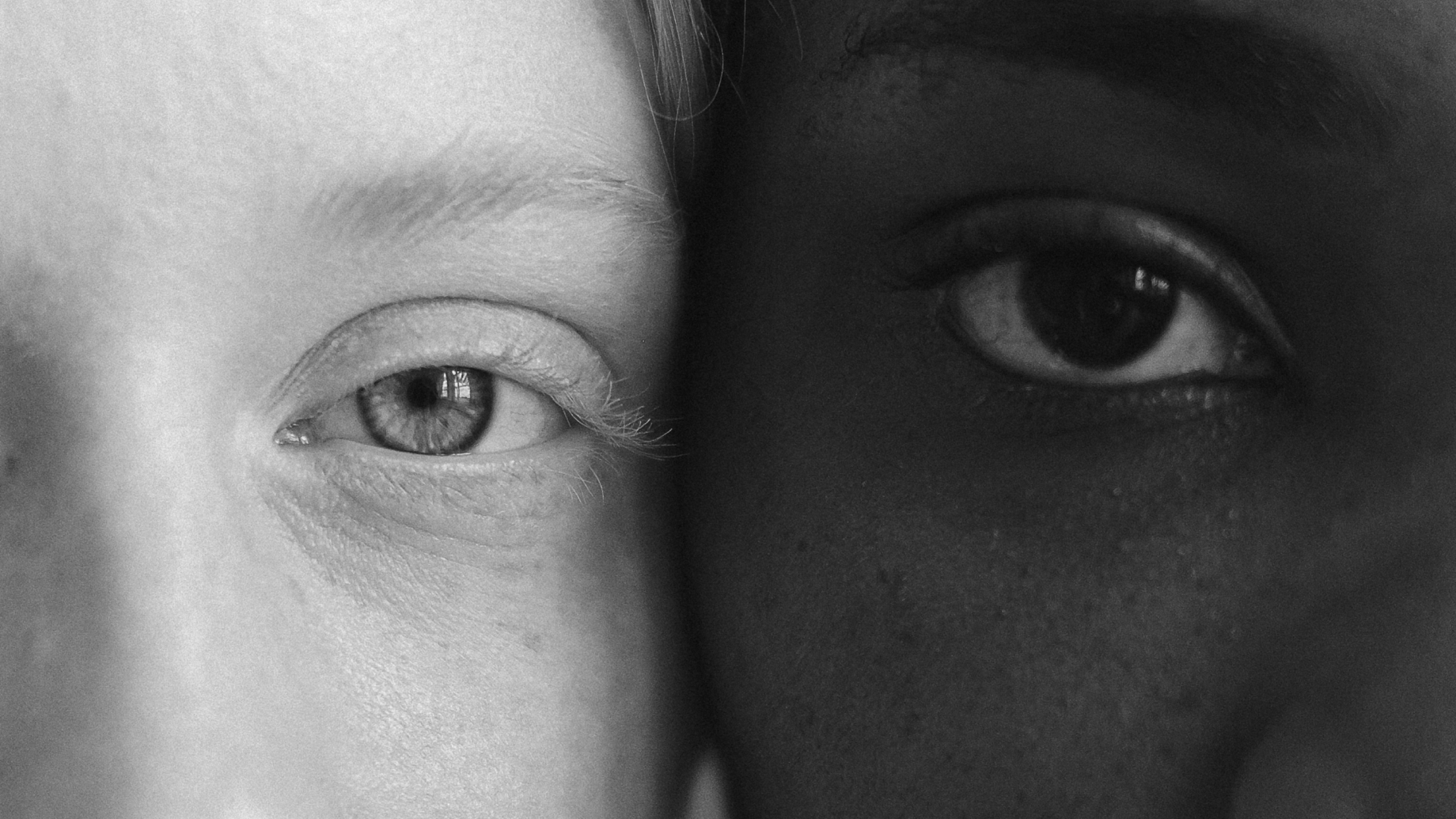 photo of two women's eyes