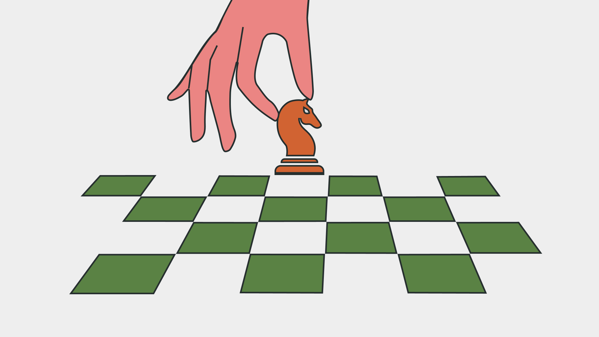 Image of someone making a chess move