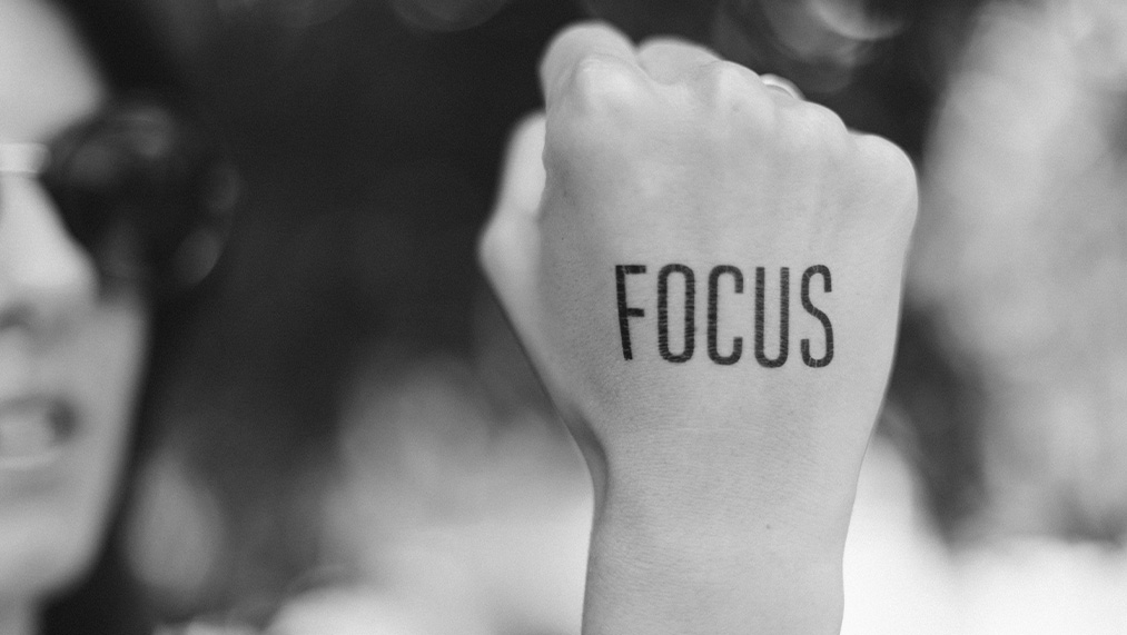 focus stamp on hand