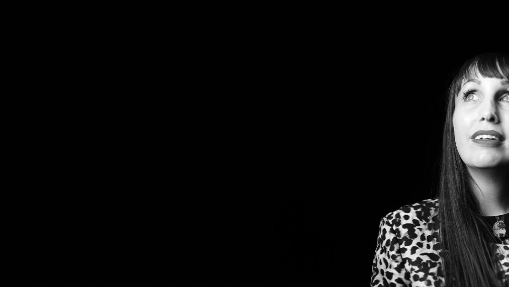 woman on black background