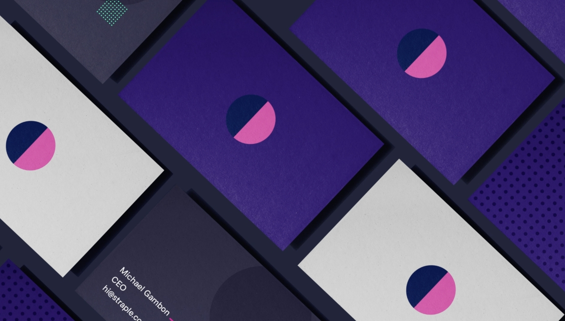 Several card designs with Straple logo
