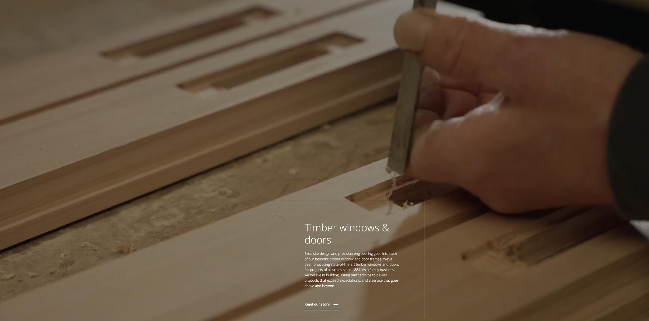 Footage of hand finished timber windows and doors