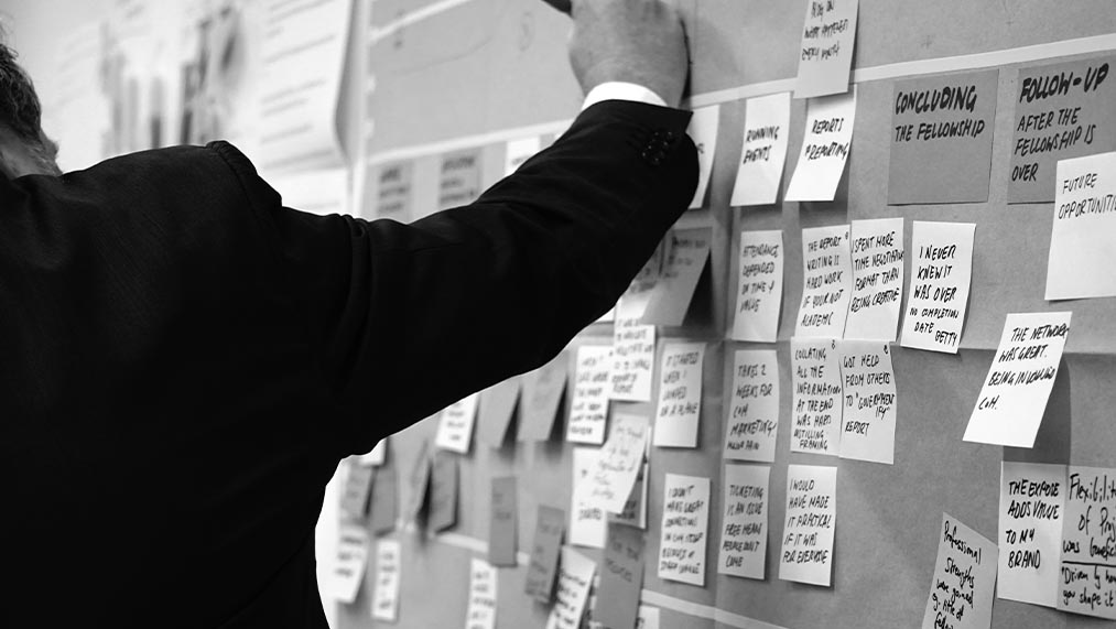 customer journey workshop sticky notes