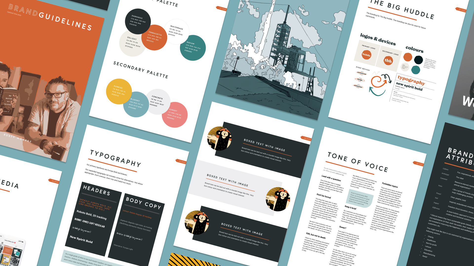 a glace at the rusty monkey brand guidelines